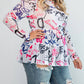 The Curve La - Plus Size Mesh Babydoll Puff Sleeve Top
