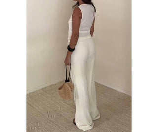 Et Clet - Textured Vest Top And Wide Leg Pants Sets