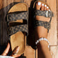 1 The Woman - Women's Luxe Double Buckle Sandals