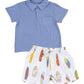 Angel Dear - Kids Vintage Surfboards Polo Shirt & Muslin Shorts Set