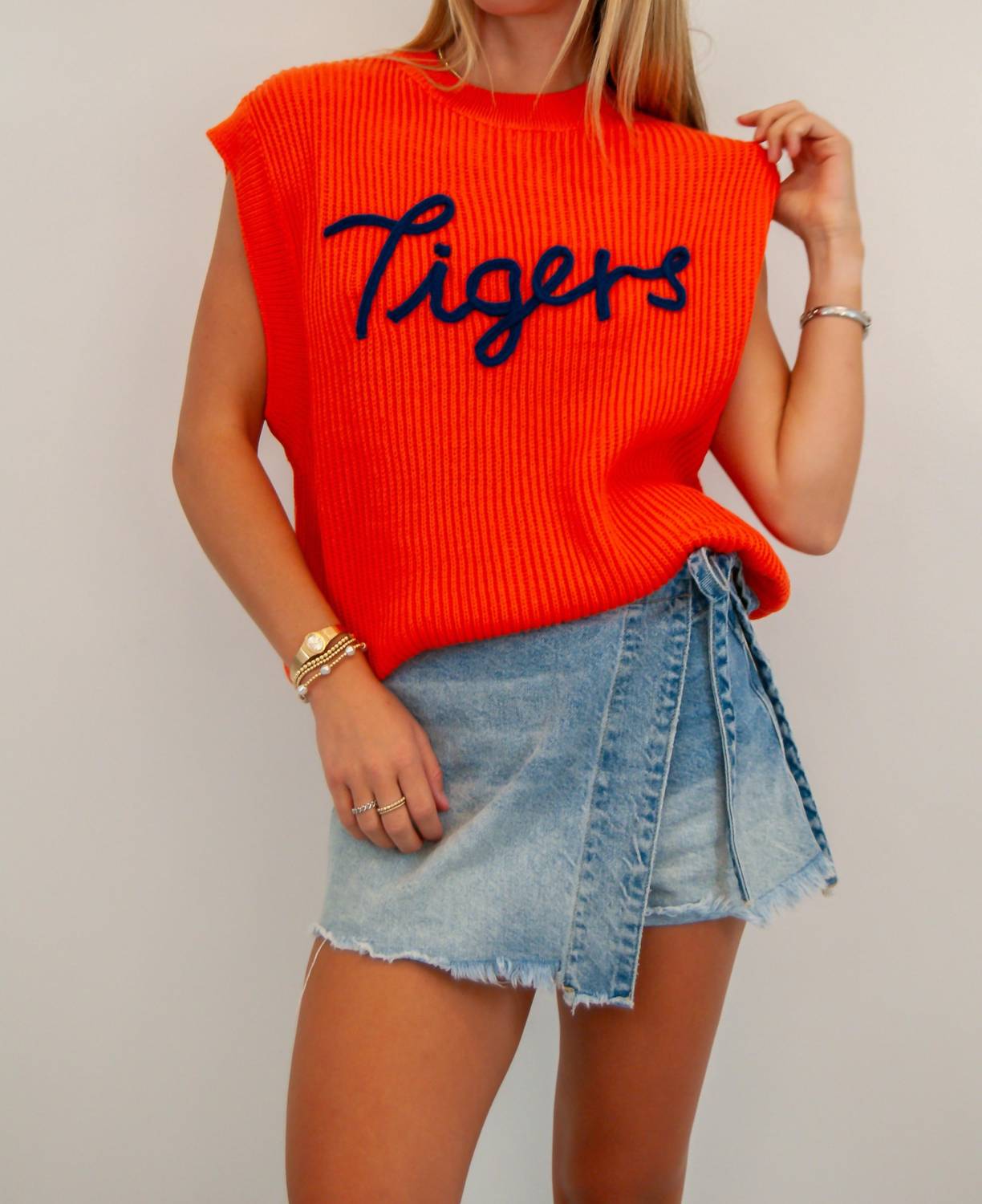 Cloud Ten - Tigers Embroidered Game Day Sweater