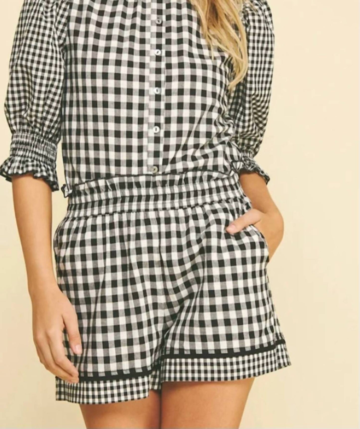 Pinch - Gingham Contrast Plaid Shorts