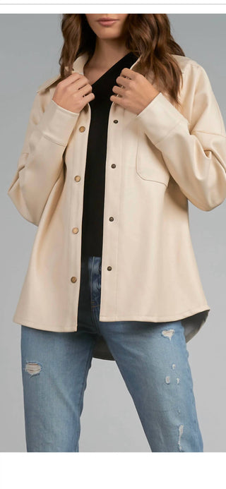 Elan - Frost faux leather Shacket