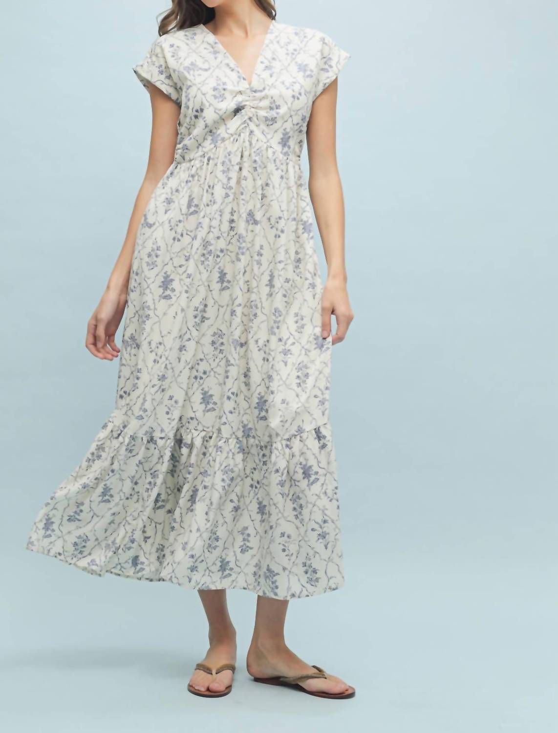 Daisy - Esther Floral Cinched Midi Dress