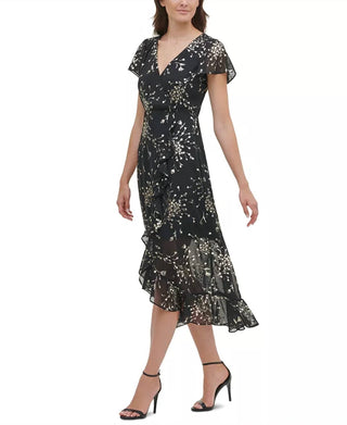 Kensie - Short Sleeve Chiffon Dress