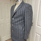 Tallia - Men's Slim Fit Striped Print Veracruz Wool Blend Overcoat