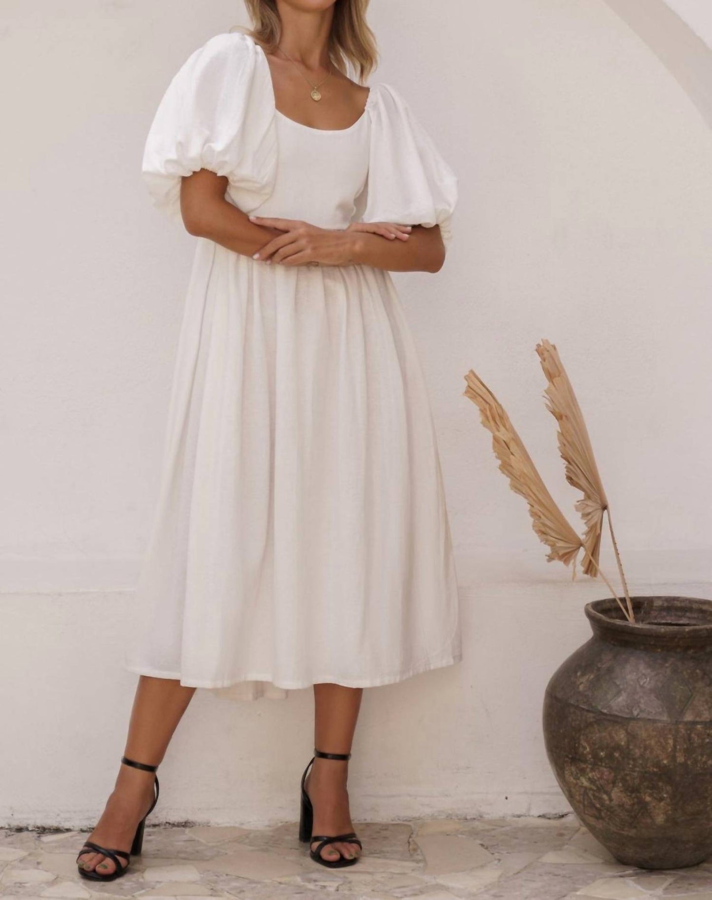 Bali Elf - Cherie Puff Sleeve Midi Dress
