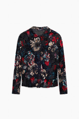 Desigual - Button Up Velvet Burnout Blouse
