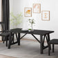 Farmhouse Style Dining Table With Wood-Like Top