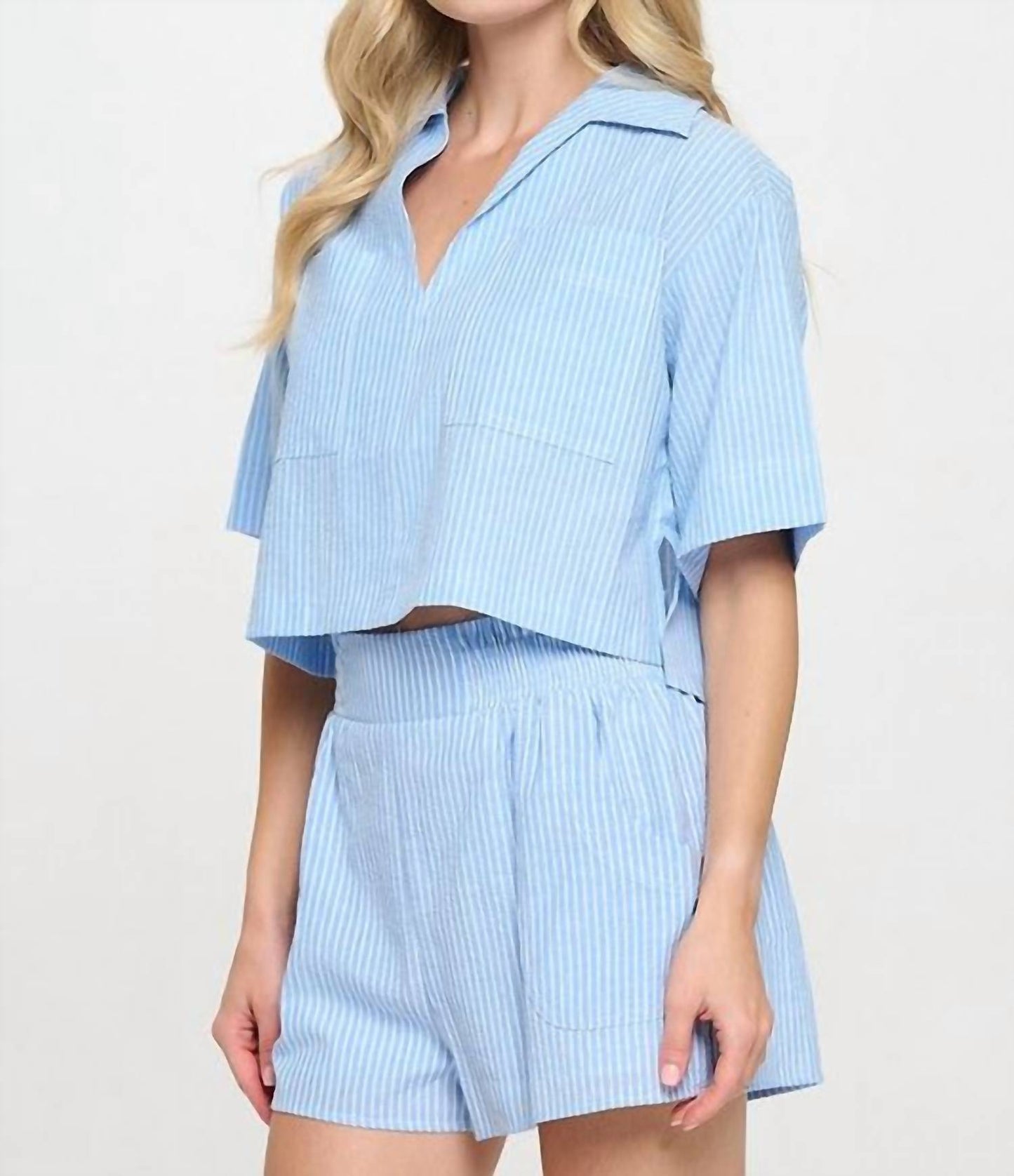 Meet Me In Santorini - Cerulean Stripe Set