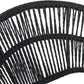 Cyril Outdoor Wicker Papasan Style Dining Chair with Teak Finished Leg and Dark Gray Faux Rattan - Set of 2