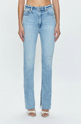Pistola - Colleen Tower High Rise Modern Slim Raw Split Hem Denim Jeans