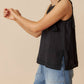 Indi & Cold - Halter Top with Inserted Lace Trims in Double Gauze