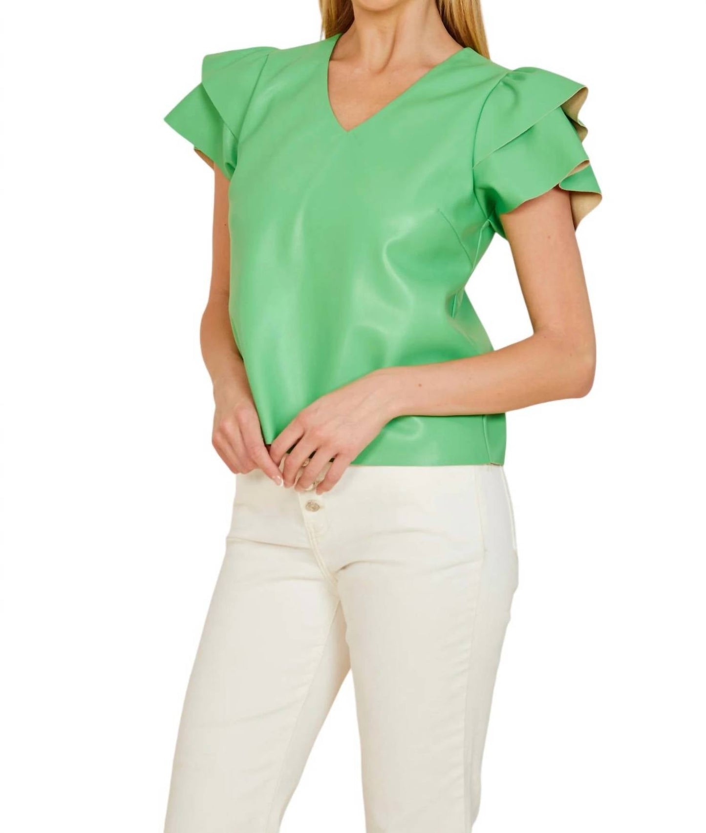 Dolce Cabo - VEGAN FLUTTER SLEEVE TOP