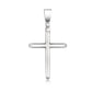 14k White Gold Slim Cross with Tapered Ends Pendant