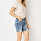 Judy Blue - High Waist Destroyed Hem Bermuda Shorts