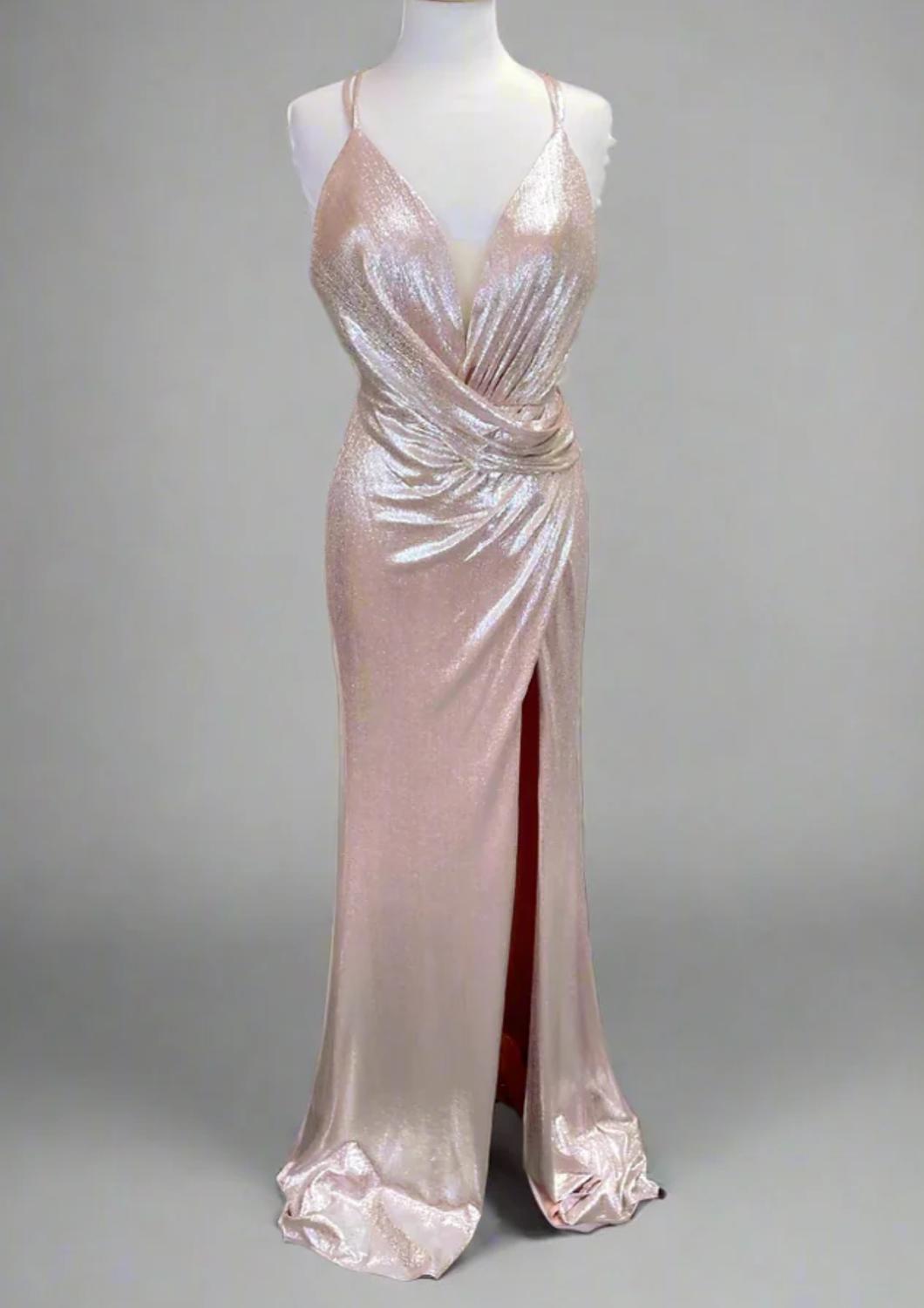 Alyce Paris - Women's Draped Bodice Metallic Dress