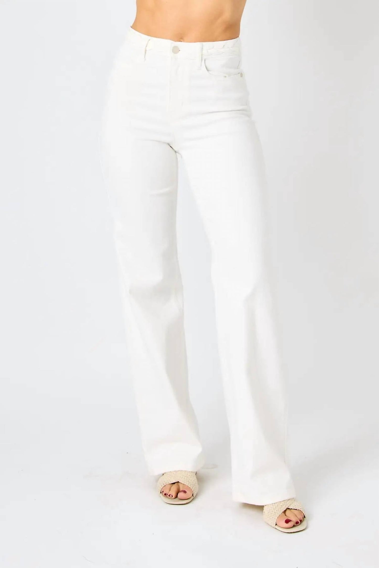 Judy Blue - Braided Waist Band Wide Leg Jean