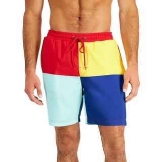 Club Room Men's Regatta Color Block Swim Trunks Red XLarge