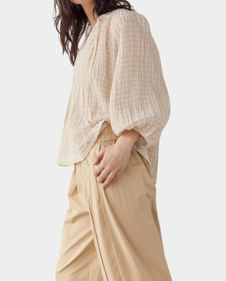 Amente - Textured Peasant Blouse