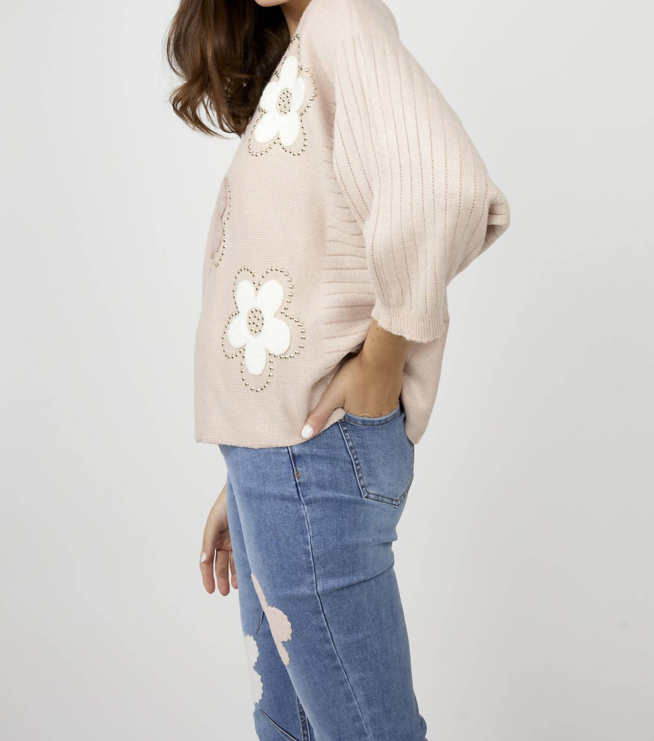 Frank Lyman - Floral Crew Neck Sweater