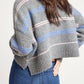 Self Contrast - Pink/blue Striped Rya Sweater
