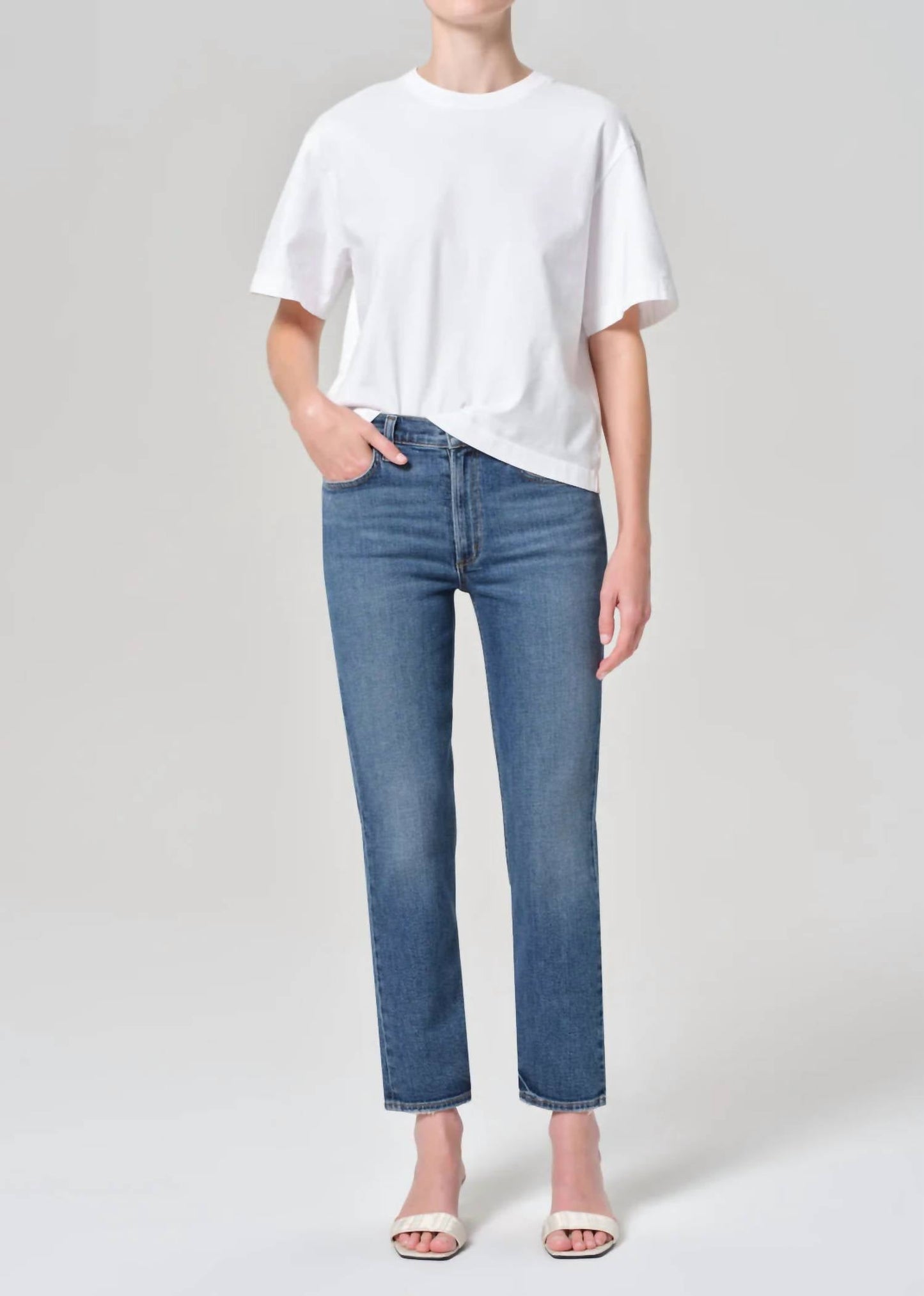 Agolde - Kye Mid Rise Straight Crop Jeans