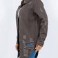 American Bazi - Distressed Button Up Long Sleeve Denim Jacket