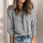 Lily Clothing - Crew Neck Hollowed-out Sweater