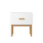 Nightstand With Drawer, Minimalist Bedside Table With Handle For Bedroom - White