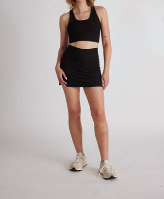Wolven - Vegan Suede Finish Tennis Skirt