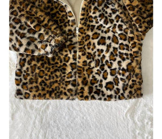Lulu Clothes - Girl's Leopard Print Fleece Jacket