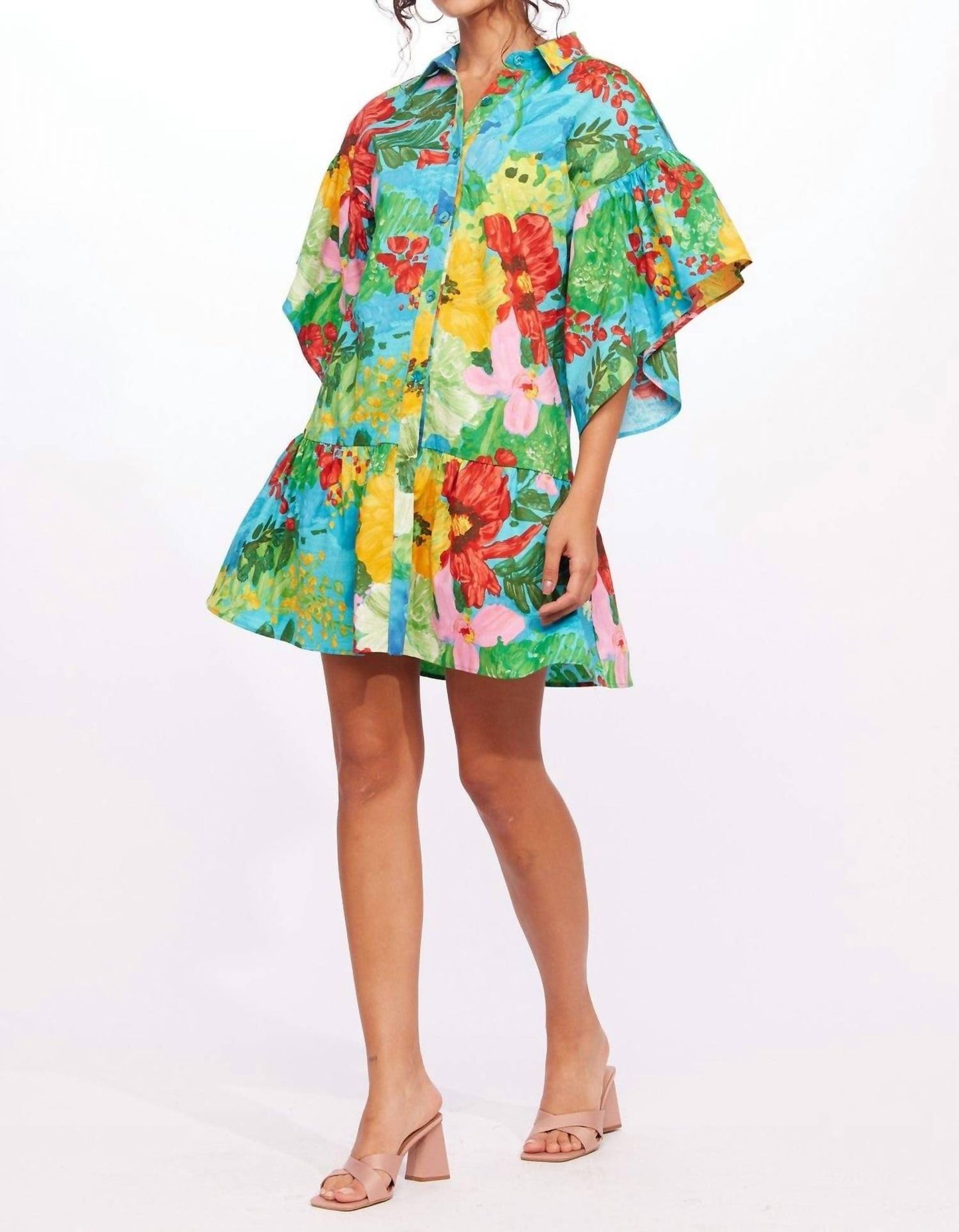 Eva Franco - Mallory Mini Dress With Tiered Sleeves