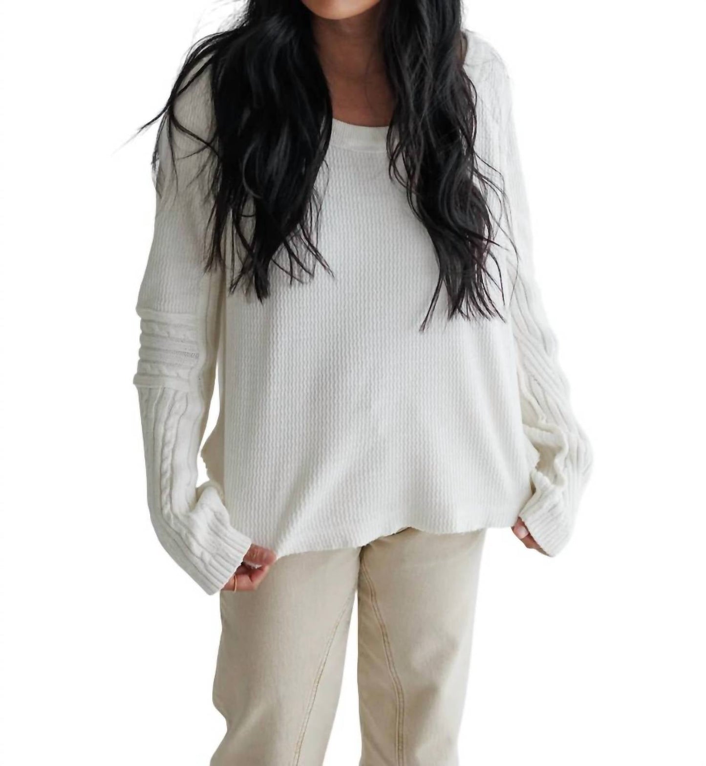 Free People - Swinging Cable Cuff Sweater