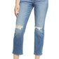Women's Vigoss Stevie Ripped High Waist Crop Jeans, Size 25 - Blue