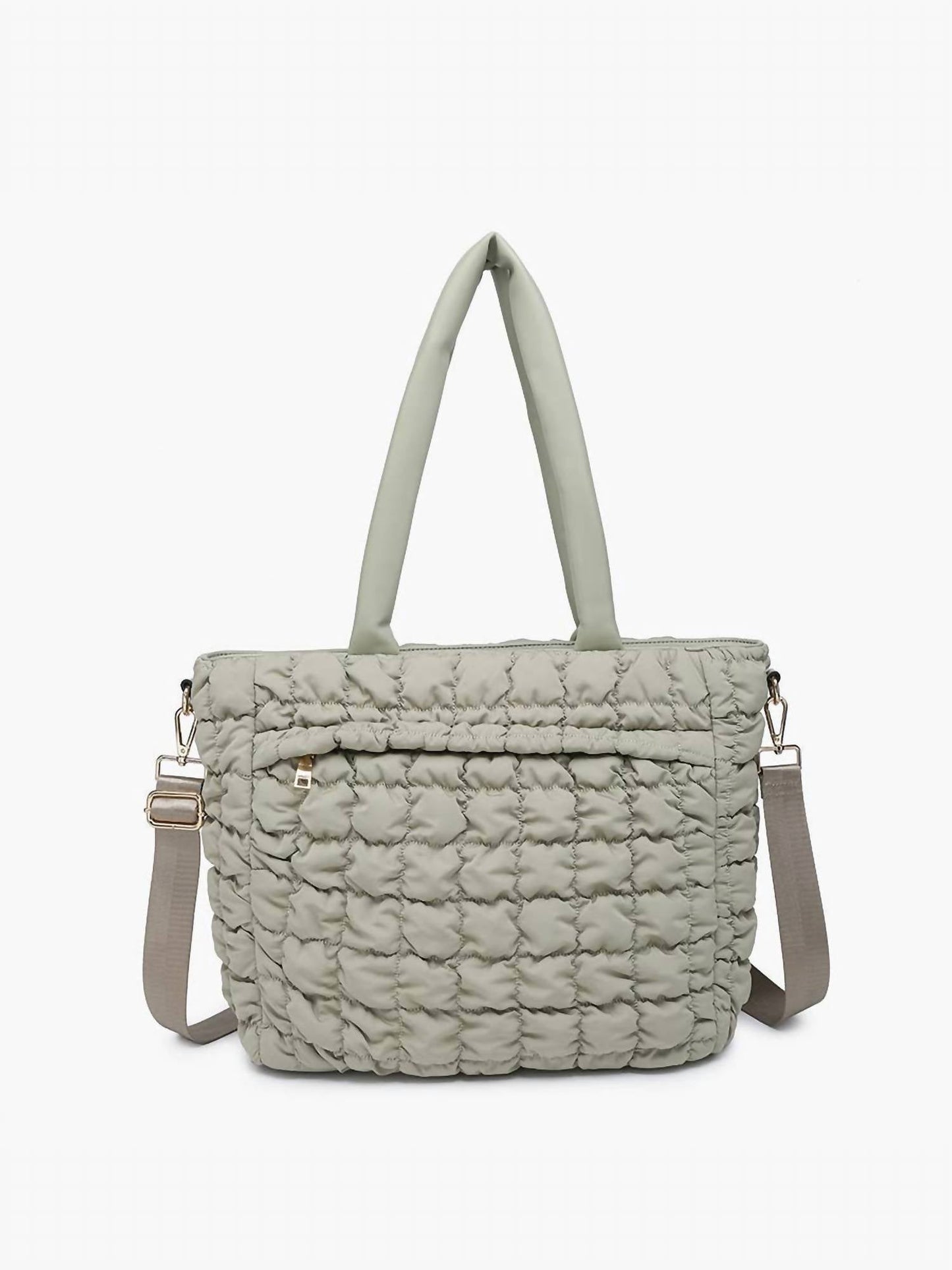 Jen & Co. - Women's Kelly Quilted Puffy Tote Bag With Crossbody Strap