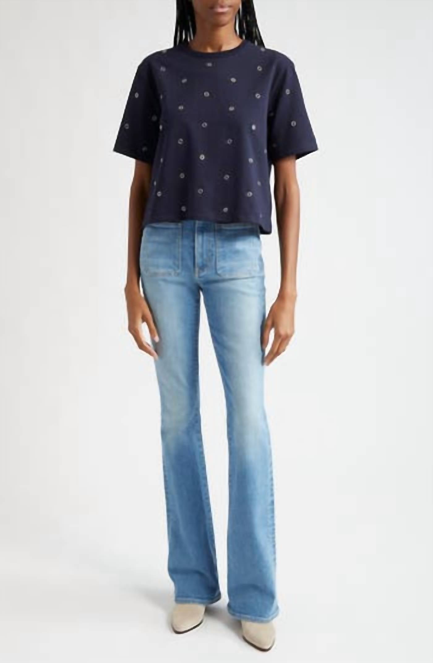 Veronica Beard - Sebastian Grommet Accent Cotton T-shirt