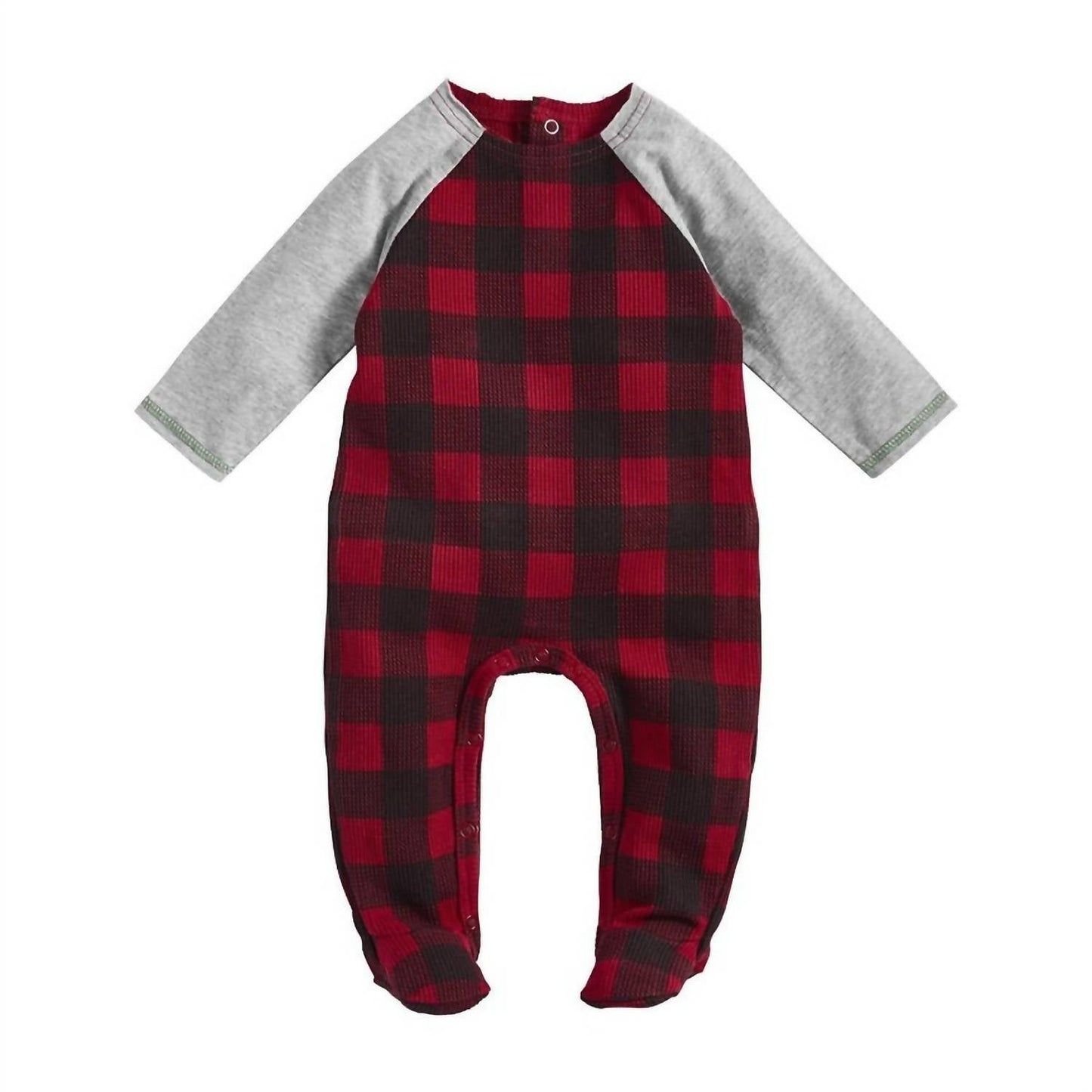 Mudpie - Baby Boy's My First Christmas Buffalo Check Sleeper