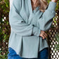 66Disco - Turn-down V-neck Drop Shoulder Top - Plus