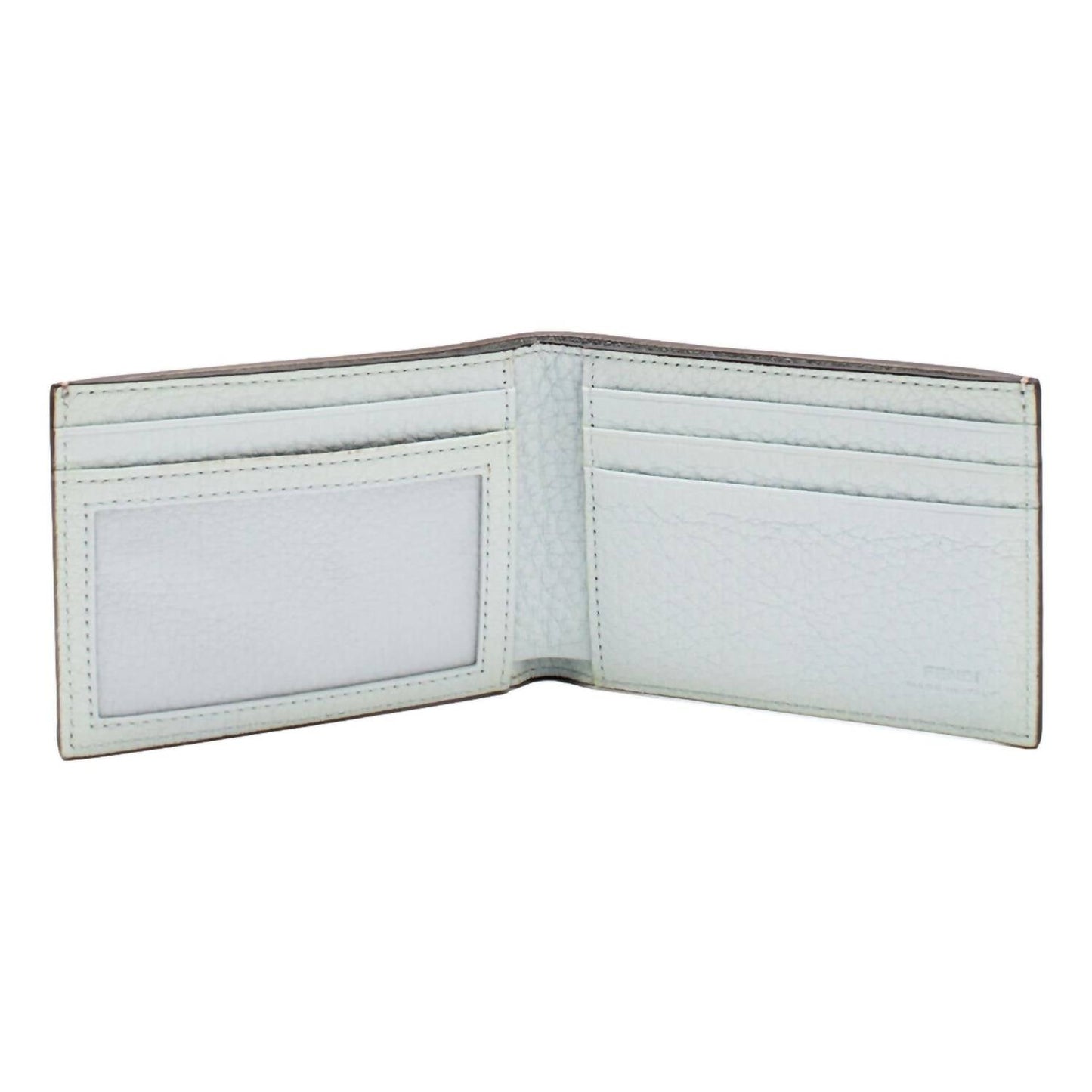 Fendi - Men's Ff Logo Plaque Pebbled Calf Leather Bifold Wallet