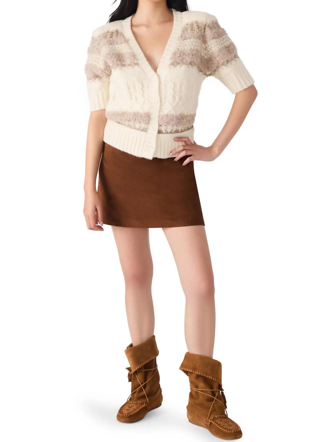 Steve Madden - Janae Short Sleeve Button Up Cardigan