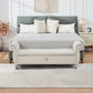 Storage Bench With Crystal Buttons And 1 Pillow For Bedroom