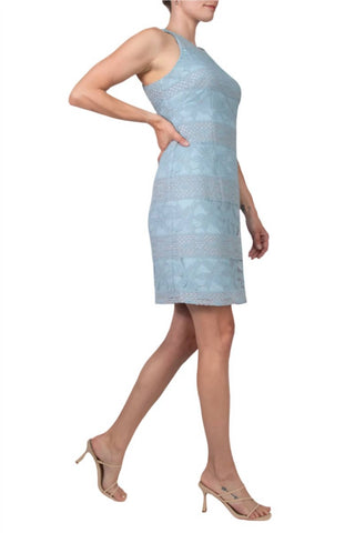 Adrianna Papell - Crewneck Racer Back Lace Dress