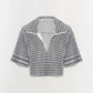 Simkhai - Adley Gingham Knit Cropped Polo
