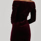 Astr - Sirica Velvet Off Shoulder Midi Dress
