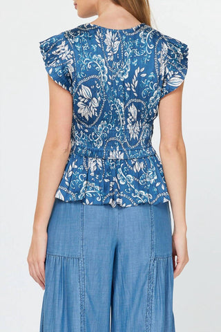 Current Air - Floral Pleated Sleeveless Blouse