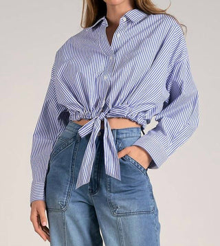 Elan - Araceli Stripe Button Down Top