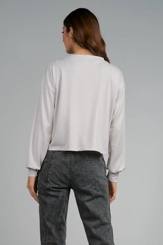 Elan - V-Neck Long Sleeve Cinched Front Top
