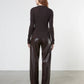 Enza Costa - Soft Faux Leather Straight Leg Pant