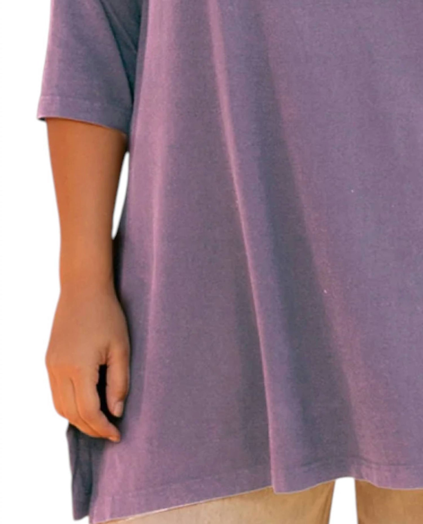 On The Plus Side - Plus Size Jersey Henley 3/4 Sleeve Tunic Top